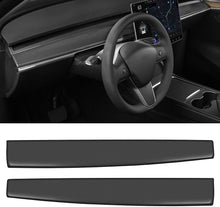 Load image into Gallery viewer, Tesla 2 Pcs ABS Dashboard Cover Matte Carbon Fiber Pattern Compatible with 2017-2021 Tesla Model 3 Model Y Dashboard Wrap Cap
